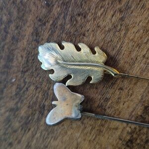 Gold Tone ,Preowned Stick Pins Lot Of 2
